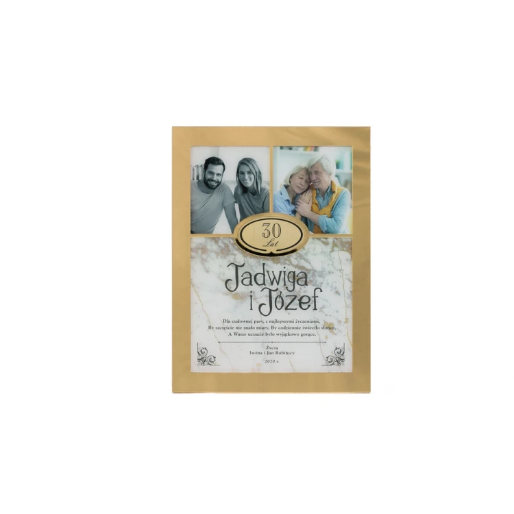 Dyplom Jubileuszowy Trio Gold - złote lustro - DS025