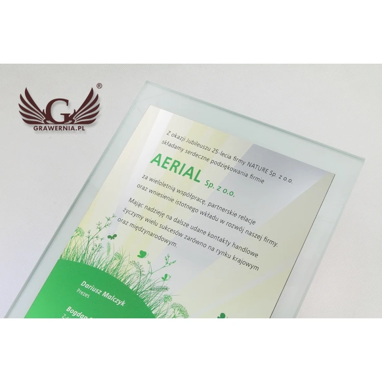 Dyplom Jubileuszowy - kolorowy druk UV - DUV001
