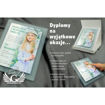 Dyplom komunijny - kolorowy druk UV - DUV002