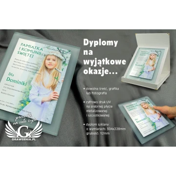 Dyplom komunijny - kolorowy druk UV - DUV002