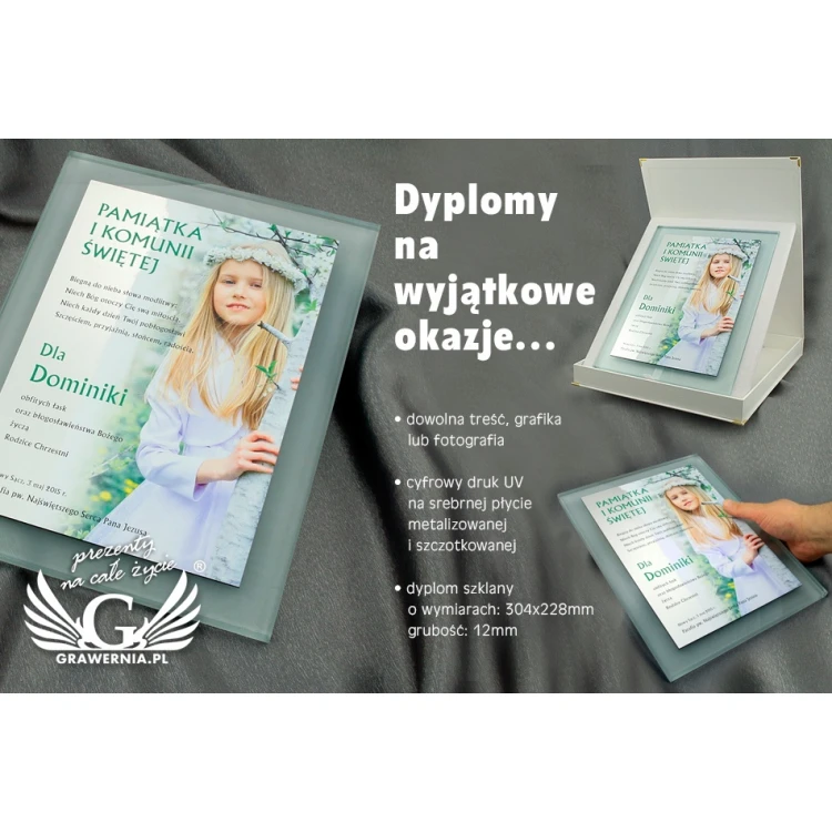 Dyplom komunijny - kolorowy druk UV - DUV002