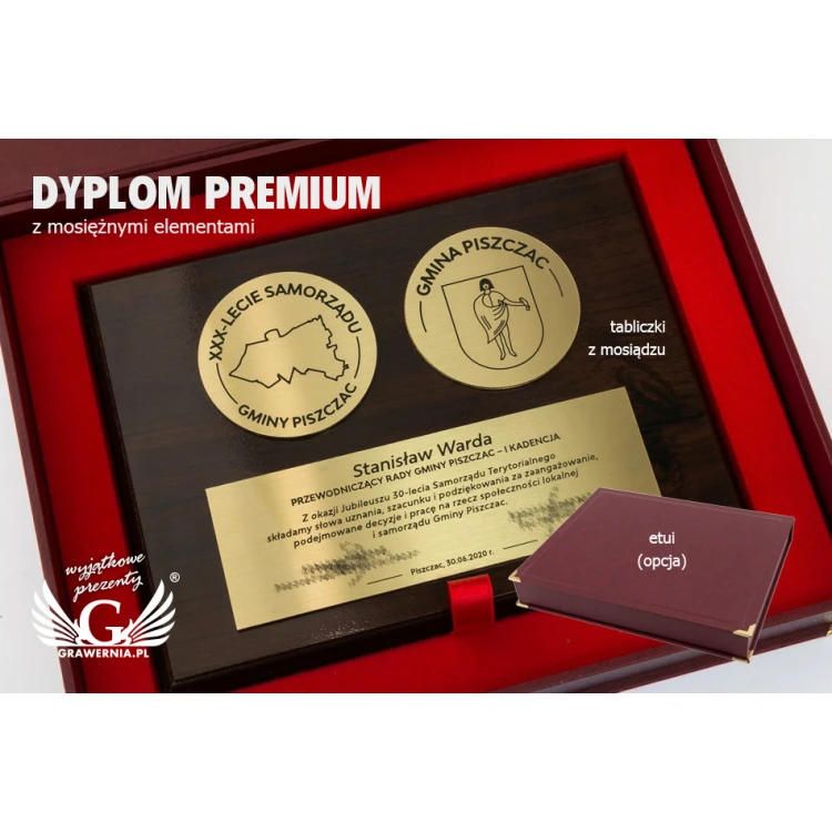 Dyplom MD2 z mosiądzem 1,6mm -  dwa medale i tabliczka - DS028 
