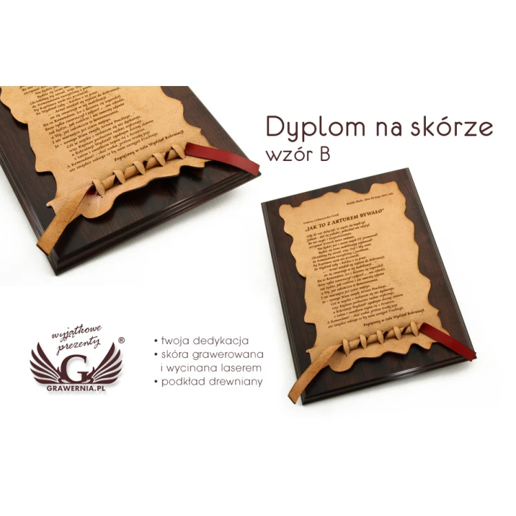 Dyplom na skórze - wzór B - DSK002