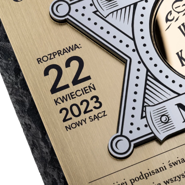 Dyplom ostatnia noc wolności - prezent na wieczór kawalerski - kamień łupkowy - DUV100