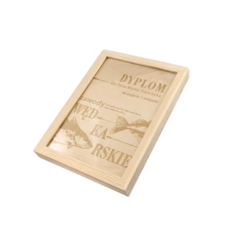 Dyplom Natural w drewnianej ramie - A4 - grawerowany laserem - NAT001