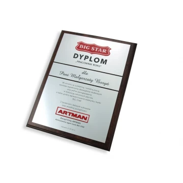 Dyplom - PRACOWNIK ROKU - z dwoma wypukłymi logotypami - SL028