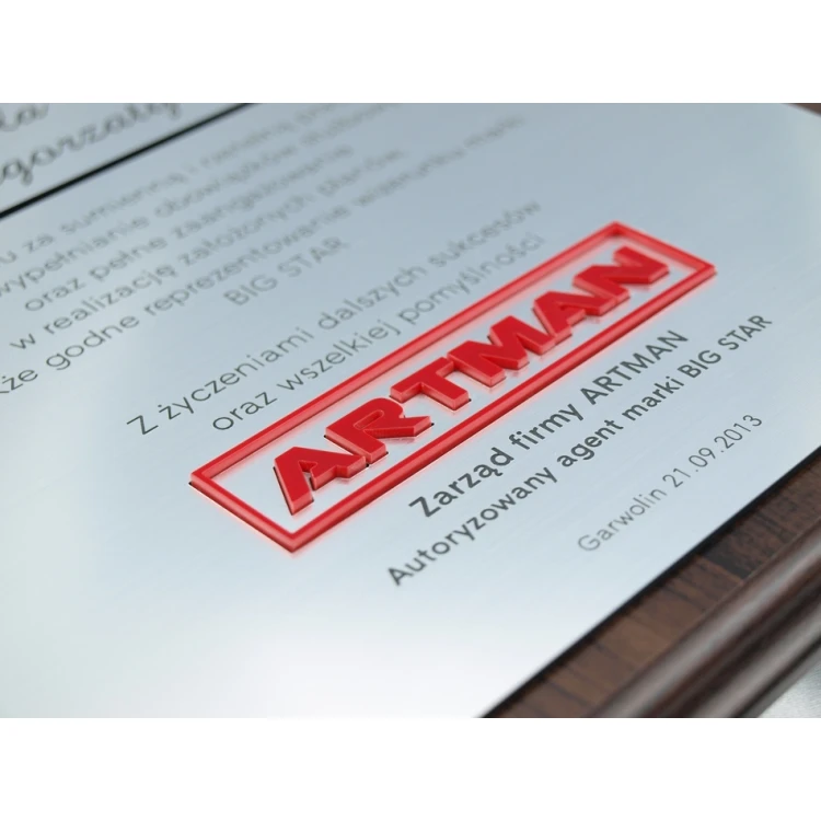 Dyplom - PRACOWNIK ROKU - z dwoma wypukłymi logotypami - SL028