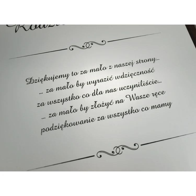 DYPLOM ŚLUBNY w ETUI - DS010 - Podziękowanie dla rodziców - komplet 2 szt.