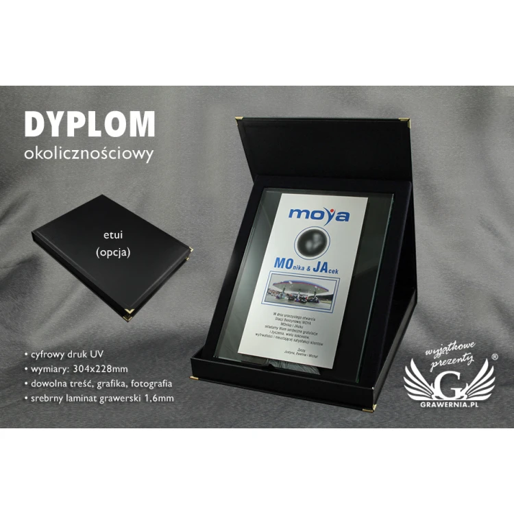 DYPLOM SZKLANY - DRUK UV - DUV017
