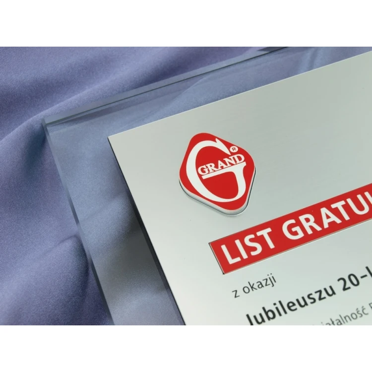 DYPLOM SZKLANY - LIST GRATULACYJNY - DSZ034 - pionowy