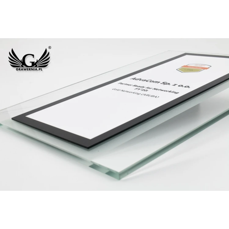 Dyplom szklany - Gold Partner - druk UV - DUV045