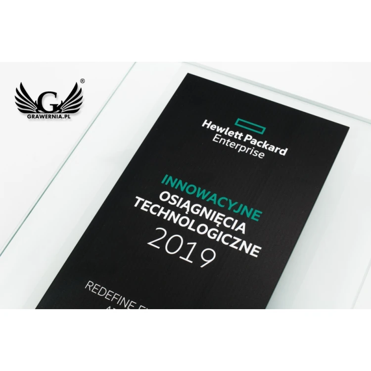 Dyplom szklany - innowacja technologiczna - druk UV - DUV044