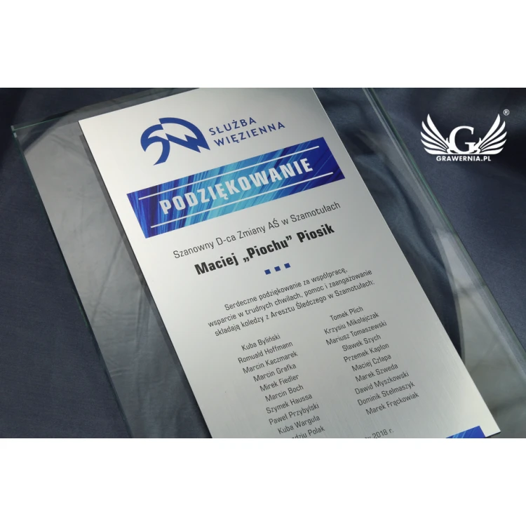 DYPLOM SZKLANY - KOLOROWY DRUK UV - DUV025