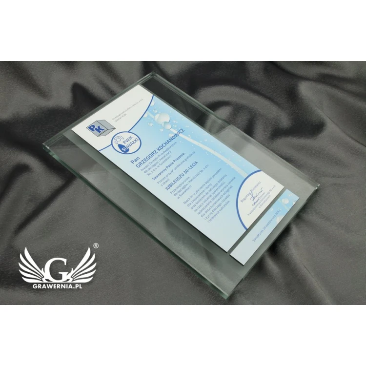 Dyplom szklany - kolorowy druk UV - DUV010
