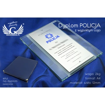 DYPLOM SZKLANY POLICJA - DSZ046 - pionowy