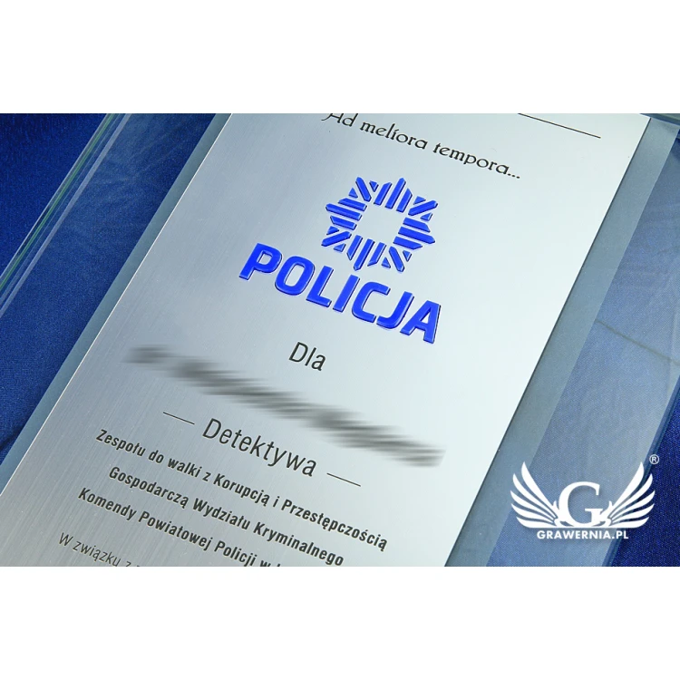 DYPLOM SZKLANY POLICJA - DSZ046 - pionowy