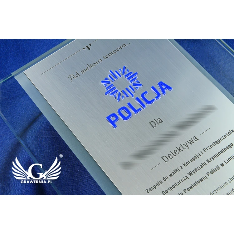 DYPLOM SZKLANY POLICJA - DSZ046 - pionowy