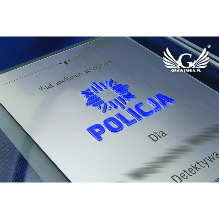DYPLOM SZKLANY POLICJA - DSZ046 - pionowy