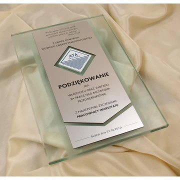 DYPLOM SZKLANY - DSZ008 - Certyfikat, Podziękowanie, Wyróżnienie