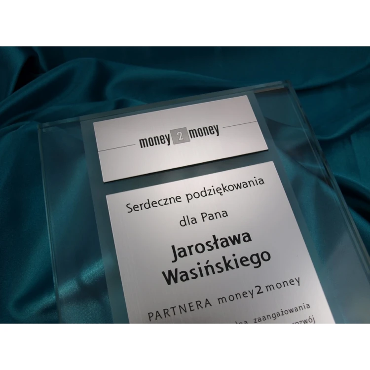 DYPLOM SZKLANY - DSZ012 - Certyfikat, Podziękowanie, Wyróżnienie