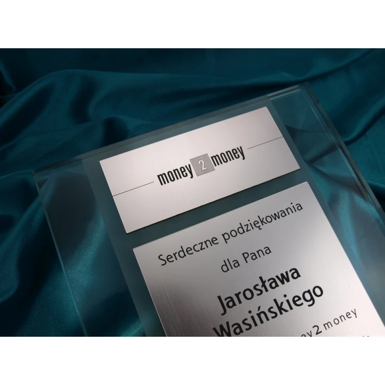 DYPLOM SZKLANY - DSZ012 - Certyfikat, Podziękowanie, Wyróżnienie