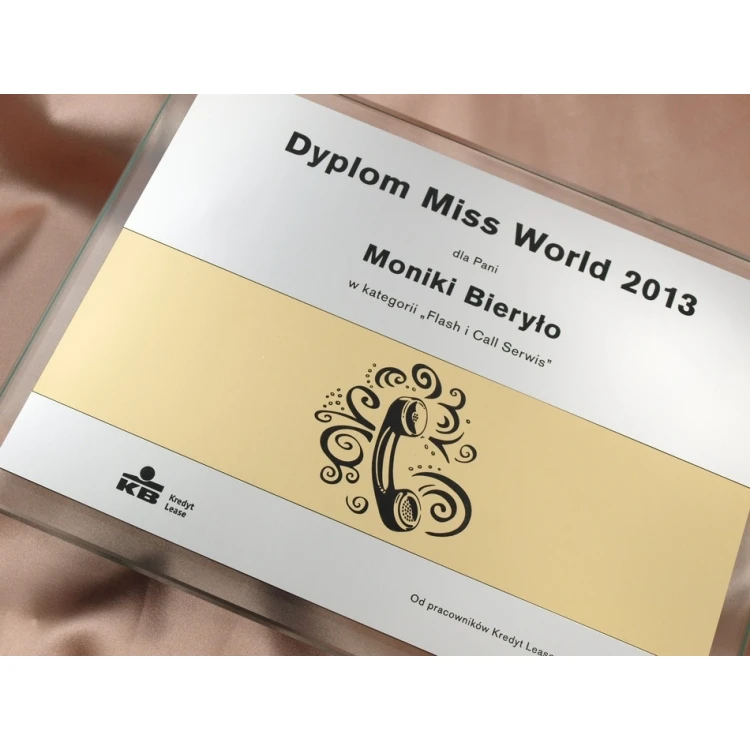 DYPLOM SZKLANY w ETUI - DSZ022 - poziomy