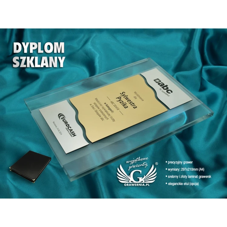 DYPLOM SZKLANY - WYRÓŻNIENIE - DSZ035 - pionowy