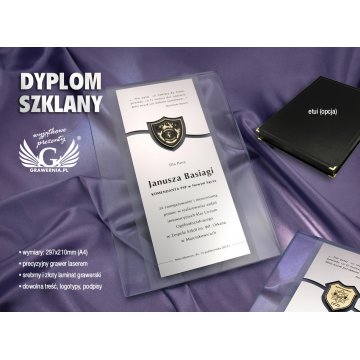 DYPLOM SZKLANY z herbem szkoly - DSZ016