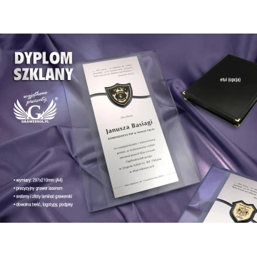 DYPLOM SZKLANY z herbem szkoly - DSZ016