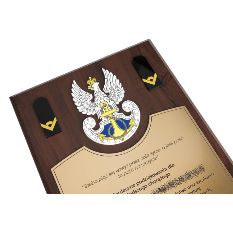 Dyplom uznania dla chorążego - kolorowy druk UV i wypukły logotyp - DUV063