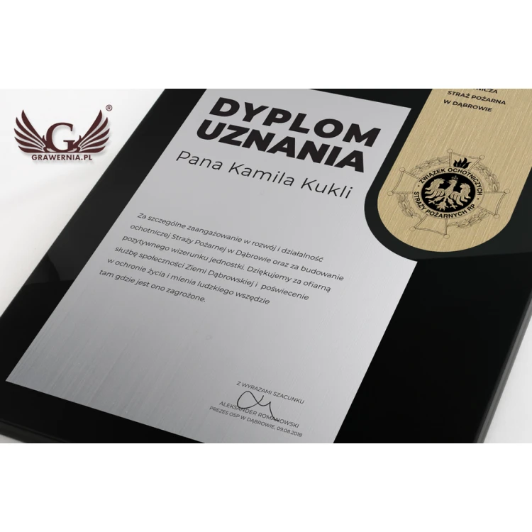 Dyplom uznania exclusive black - wymiary: 400x300mm - DS019
