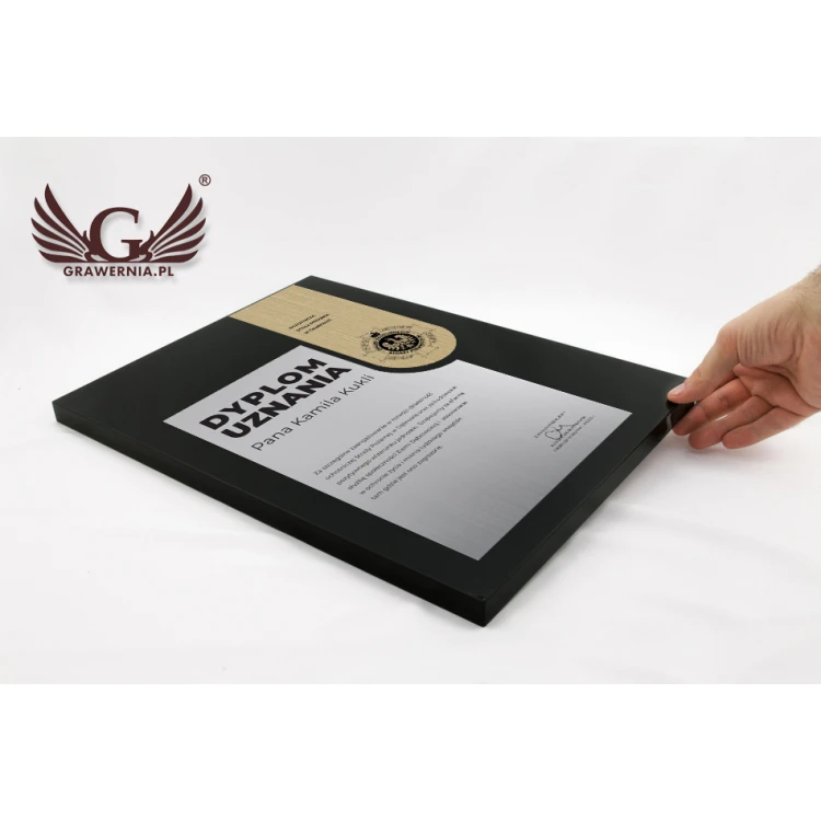 Dyplom uznania exclusive black - wymiary: 400x300mm - DS019