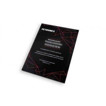 Dyplom uznania exclusive black glass - wymiary: 400x300mm - DUV042