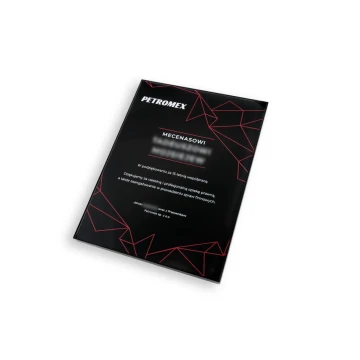Dyplom uznania exclusive black glass - wymiary: 400x300mm - DUV042