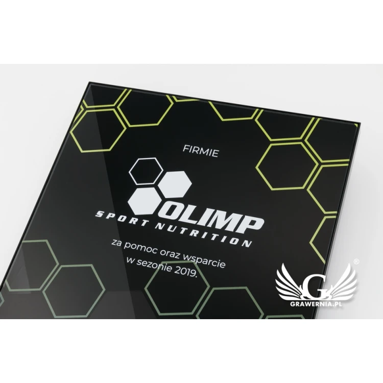 Dyplom uznania exclusive black glass - wymiary: 400x300mm - DUV060