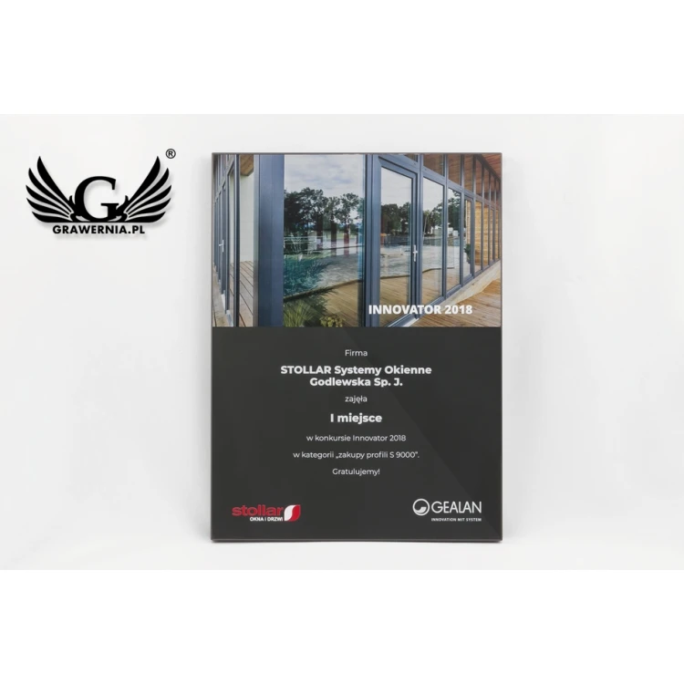 Dyplom uznania exclusive graphite - wymiary: 400x300mm - DUV036