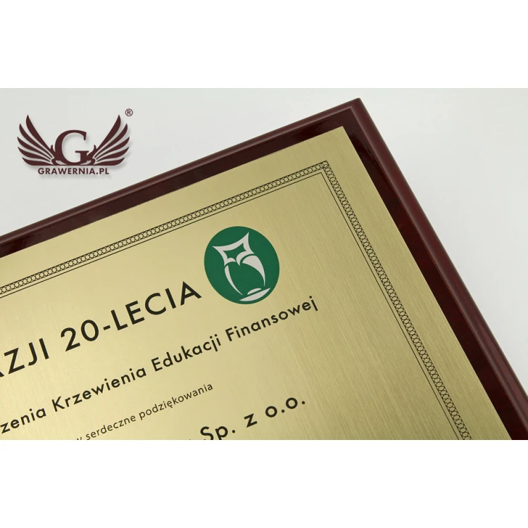 Dyplom uznania Exclusive z kolorowym logotypem - poziomy - DCE004
