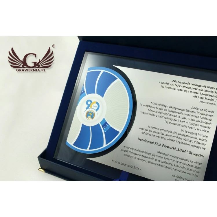Dyplom uznania - poziomy - kolorowy druk UV - DUV015 