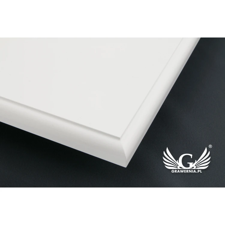 Dyplom uznania - srebrny laminat grawerski - podkład biały mat - DS017