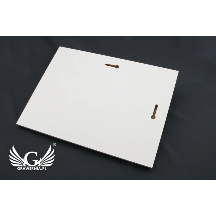 Dyplom uznania - srebrny laminat grawerski - podkład biały mat - DS017