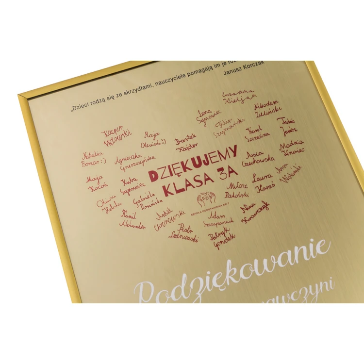Dyplom w złotej ramie - podziękowanie dla nauczyciela - DWR11