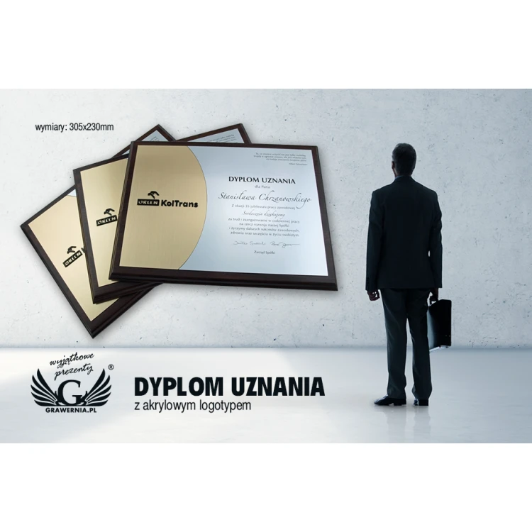 Dyplom z akrylowym logo - SL025