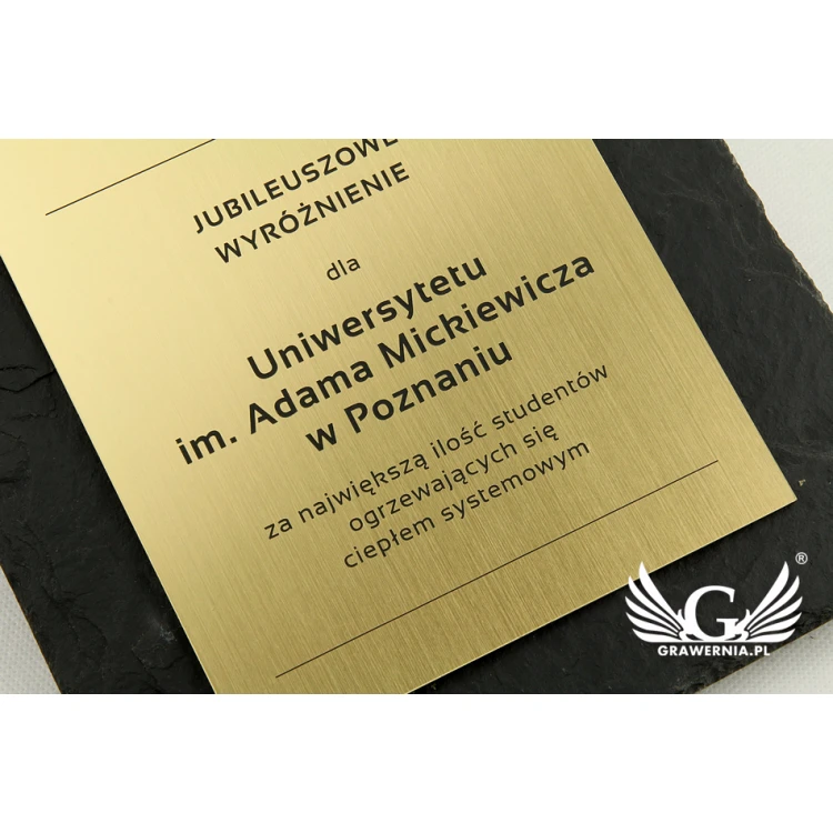 Dyplom z kamienia łupkowego - DK003 - pionowy