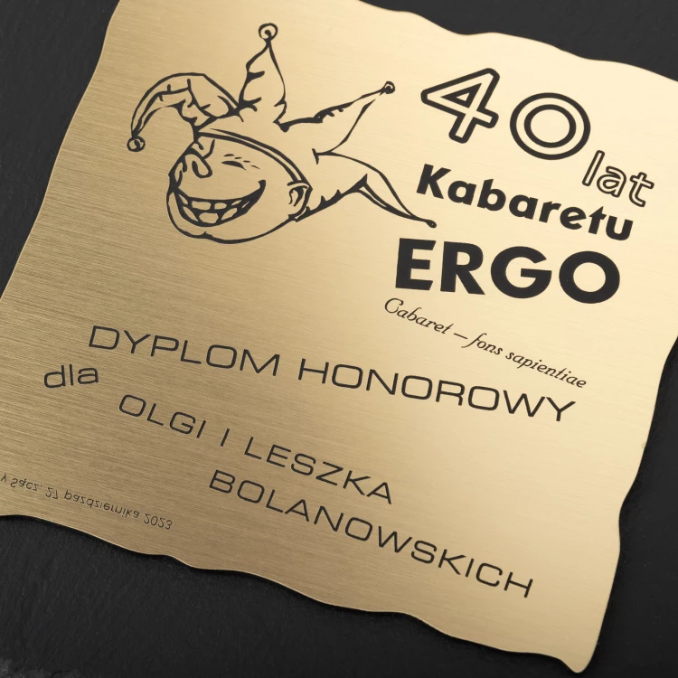 Dyplom z kamienia łupkowego - kwadratowy - grawer laserem - DK008