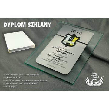 Dyplom z okazji 20-lecia - druk UV - DUV005