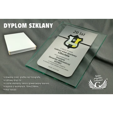 Dyplom z okazji 20-lecia - druk UV - DUV005
