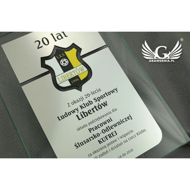 Dyplom z okazji 20-lecia - druk UV - DUV005