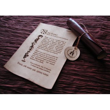 Dyplom ze skóry z medalem - wiązany rzemykiem - DSK003