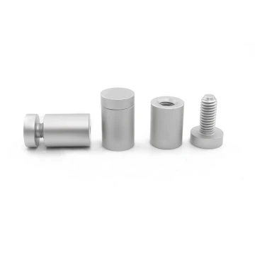 Dystans aluminiowy do szyldów i tabliczek - srebrny satynowy - średnica 19mm - DDS013