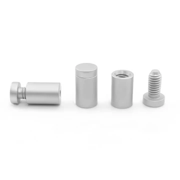 Dystans aluminiowy do szyldów i tabliczek - srebrny satynowy - średnica 13mm - DDS014
